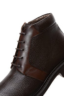 Men's Brown Leather Zippered Casual Boots | Derimod Men's Brown Leather Zippered Casual Boots | Derimod