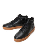 Erkek Siyah Deri Bilekli Sneaker | Derimod Erkek Siyah Deri Bilekli Sneaker | Derimod
