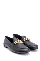 Kadın Zincir Detaylı Deri Loafer | Derimod Kadın Zincir Detaylı Deri Loafer | Derimod