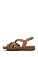 Kadın Taba Deri Comfort Sandalet | Derimod Kadın Taba Deri Comfort Sandalet | Derimod