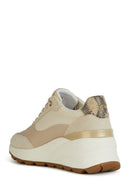 Geox Kadın Bej Spherica Ec11 Kalın Tabanlı Bağcıklı Deri Sneaker | Derimod Geox Kadın Bej Spherica Ec11 Kalın Tabanlı Bağcıklı Deri Sneaker | Derimod