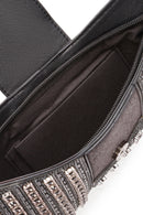 Women's Black Long Strap Stone Mini Evening Box Clutch Bag | Derimod Women's Black Long Strap Stone Mini Evening Box Clutch Bag | Derimod