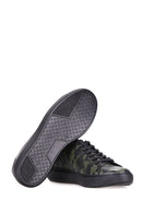 Camouflage Pattern Men's Leather Sneaker | Derimod Camouflage Pattern Men's Leather Sneaker | Derimod