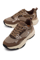 Kadın Bronz Bağcıklı Kalın Tabanlı Sneaker | Derimod Kadın Bronz Bağcıklı Kalın Tabanlı Sneaker | Derimod