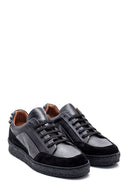 Men's Leather Studded Detailed Sneaker | Derimod Men's Leather Studded Detailed Sneaker | Derimod