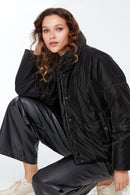 Kopenhag Kadın Siyah Softwear Mont | Derimod Kopenhag Kadın Siyah Softwear Mont | Derimod