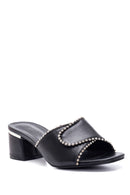 Women's Beaded Heeled Slippers | Derimod Women's Beaded Heeled Slippers | Derimod
