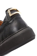Women's Black Lace-Up Leather Sneaker | Derimod Women's Black Lace-Up Leather Sneaker | Derimod