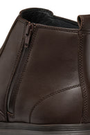 Geox Men's Brown Spherica Ec1 Abx Zippered Waterproof Leather Boots | Derimod Geox Men's Brown Spherica Ec1 Abx Zippered Waterproof Leather Boots | Derimod