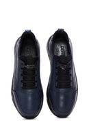 Men's Navy Blue Leather Casual Sneaker | Derimod Men's Navy Blue Leather Casual Sneaker | Derimod