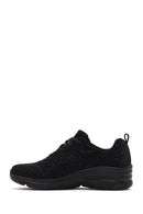 Skechers Women's Black Fashion Fit Lace-Up Thick Sole Fabric Sneakers | Derimod Skechers Women's Black Fashion Fit Lace-Up Thick Sole Fabric Sneakers | Derimod