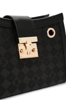 Women's Black Long Strap Printed Shoulder Bag | Derimod Women's Black Long Strap Printed Shoulder Bag | Derimod
