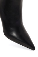 Woman Black Zip Closure Stiletto Heel Leather Boots | Derimod Woman Black Zip Closure Stiletto Heel Leather Boots | Derimod