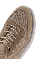 Men's Mink Thick Sole Lace Up Fabric Sneaker | Derimod Men's Mink Thick Sole Lace Up Fabric Sneaker | Derimod