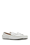 Women's White Leather Loafer | Derimod Women's White Leather Loafer | Derimod