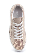 Kadın Yılan Derisi Desenli Sneaker | Derimod Kadın Yılan Derisi Desenli Sneaker | Derimod