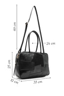 Kadın Siyah Uzun Askılı Desenli Kol Çantası | Derimod Kadın Siyah Uzun Askılı Desenli Kol Çantası | Derimod