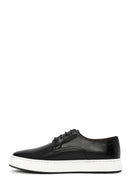 Erkek Siyah Bağcıklı Deri Sneaker | Derimod Erkek Siyah Bağcıklı Deri Sneaker | Derimod