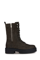 Geox Women's Anthracite Spherica Ec7 Suede Leather Boots | Derimod Geox Women's Anthracite Spherica Ec7 Suede Leather Boots | Derimod