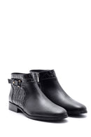 Women's Crocodile Detailed Leather Boots | Derimod Women's Crocodile Detailed Leather Boots | Derimod