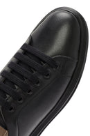 Kadın Siyah Bağcıklı Deri Sneaker | Derimod Kadın Siyah Bağcıklı Deri Sneaker | Derimod