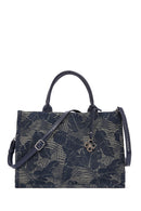 Women's Blue Long Strap Fabric Shoulder Bag | Derimod Women's Blue Long Strap Fabric Shoulder Bag | Derimod