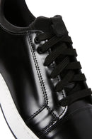 Men's Black Lace-up Leather Sneaker | Derimod Men's Black Lace-up Leather Sneaker | Derimod