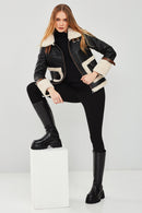 Megeve Kadın Siyah Deri Ceket | Derimod Megeve Kadın Siyah Deri Ceket | Derimod