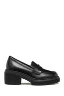 Geox Women Black Spherica Ec15 Thick Heel Leather Masculine Loafer | Derimod Geox Women Black Spherica Ec15 Thick Heel Leather Masculine Loafer | Derimod