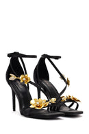 Women's Black Accessory Detailed Thin Heel Sandals | Derimod Women's Black Accessory Detailed Thin Heel Sandals | Derimod