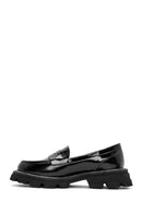 Kadın Siyah Rugan Deri Maskülen Loafer | Derimod Kadın Siyah Rugan Deri Maskülen Loafer | Derimod