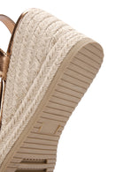 Kadın Bronz Bilekten Bantlı Dolgu Topuklu Sandalet | Derimod