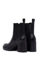 Woman Black Chunky Heels Leather Chelsea Boots | Derimod Woman Black Chunky Heels Leather Chelsea Boots | Derimod