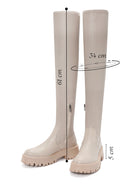 Women's Beige Laptop Thick Soled Zippered Casual Boots | Derimod Women's Beige Laptop Thick Soled Zippered Casual Boots | Derimod