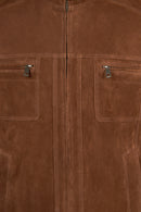 Wade Male Brown Slim-Fit Suede Jacket | Derimod Wade Male Brown Slim-Fit Suede Jacket | Derimod