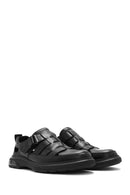 Erkek Siyah Deri Casual Sandalet | Derimod Erkek Siyah Deri Casual Sandalet | Derimod