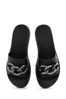 Women's Black Accessory Slippers | Derimod Women's Black Accessory Slippers | Derimod