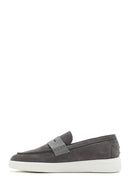 Erkek Gri Kalın Tabanlı Süet Deri Casual Loafer | Derimod Erkek Gri Kalın Tabanlı Süet Deri Casual Loafer | Derimod