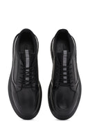 Men's Black Lace-Up Leather Casual Sneaker | Derimod Men's Black Lace-Up Leather Casual Sneaker | Derimod
