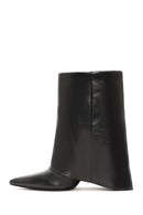 Women's Black Thin Heeled Leather Boots | Derimod Women's Black Thin Heeled Leather Boots | Derimod