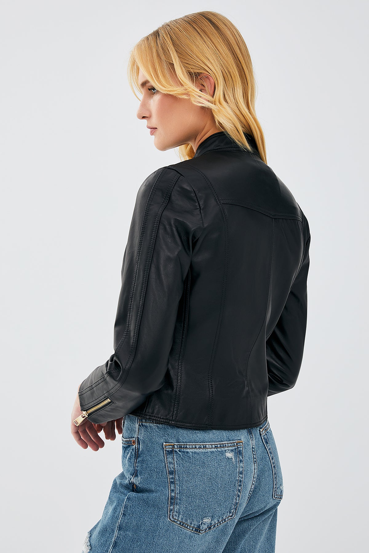 Alexa Kadın Siyah Deri Ceket