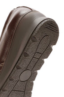 Women's Brown Wedge Heel Leather Comfort Loafer | Derimod Women's Brown Wedge Heel Leather Comfort Loafer | Derimod