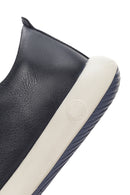 Erkek Lacivert Bağcıklı Deri Sneaker | Derimod Erkek Lacivert Bağcıklı Deri Sneaker | Derimod