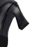 Woman Black Zip Closure Thick-Heeled Leather Boots | Derimod Woman Black Zip Closure Thick-Heeled Leather Boots | Derimod