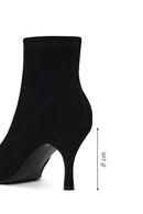 Woman Black Zip Closure Thin-Heeled Suede Boots | Derimod Woman Black Zip Closure Thin-Heeled Suede Boots | Derimod