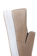 Men's Mink Nubuck Leather Printed Sports Loafer | Derimod Men's Mink Nubuck Leather Printed Sports Loafer | Derimod