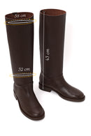 Woman Brown Leather Boots | Derimod Woman Brown Leather Boots | Derimod