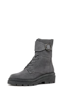 Geox Kadın Gri Felleny Bağcıklı Fermuar Detaylı Deri Postal Bot | Derimod Geox Kadın Gri Felleny Bağcıklı Fermuar Detaylı Deri Postal Bot | Derimod