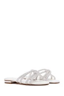 Women's White Stone Slippers | Derimod Women's White Stone Slippers | Derimod