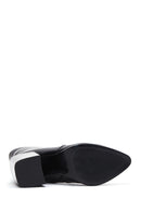Women's Black Leather Heeled Classic Boots | Derimod Women's Black Leather Heeled Classic Boots | Derimod